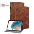 thumbnail image 1 of Allytech Galaxy Tab A9 Case 8.7" 2023 Released SM-X110 X115, Slim Fit PU Leather Shockproof Multi Angle Stand Cards Slots Pencil Holder Case Cover for Samsung Galaxy Tab A9 - Brown, 1 of 6