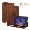 thumbnail image 1 of Allytech Galaxy Tab A9 Case, PU Leather Slim Fit Butterfly Shockproof Multi Angle Viewing Stand Protective Pen Holder Flip Cover Case for Samsung Galaxy Tab A9 8.7" SM-X110 X115 - Brown, 1 of 6