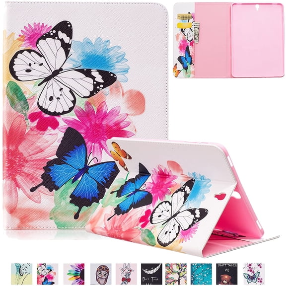 Allytech Galaxy Tab S3 9.7" T820 T825 Case, PU Leather Slim Fit Lightweight Protective Shockproof Cards Slots Wallet Case Inner TPU Back Cover for Samsung Galaxy S3 9.7" T820, Butterfly
