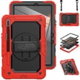 thumbnail image 1 of Allytech Galaxy Tab S8 2022 / Tab S7 2020 11 Inch Case (SM-X700/706/T870/T875) with Screen Protector,  Rugged Shockproof Strap Rotating Kickstand Protective Cover for Samsung Galaxy Tab S8/ Tab S7, 1 of 7