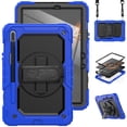 thumbnail image 1 of Allytech Galaxy Tab S8 2022 / Tab S7 2020 11 Inch Case (SM-X700/706/T870/T875) with Screen Protector,  Rugged Shockproof Strap Rotating Kickstand Protective Cover for Samsung Galaxy Tab S8/ Tab S7, 1 of 7