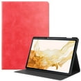 thumbnail image 1 of Allytech Galaxy Tab S8 Plus 2022 X800 Case Galaxy S7 FE 2021 T730/ S7 Plus 2020 12.4" T970 Case with S Pen Holder, Slim Leather Anti-Slip Stand Folio Cover Smart Shell with Auto Wake/Sleep - Red, 1 of 8