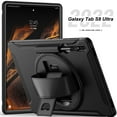 thumbnail image 1 of Allytech Galaxy Tab S8 Ultra Case 14.6-inch SM-X900 X906, Build-in Pencil Holder Heavy Duty Protection Rotating Kickstand Hand Strap Kids Proof Case Cover for Samsung Galaxy Tab S8 Ultra 14.6" 2022, 1 of 10