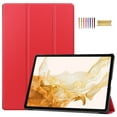 thumbnail image 1 of Allytech Galaxy Tab S9 Plus Case, Ultra Slim Fit Auto Sleep Wake Shockproof Multi Angle Kickstand Protection PU Leather Hard Back Cover Case for Samsung Galaxy Tab S9 Plus X810 12.4" - Red, 1 of 8