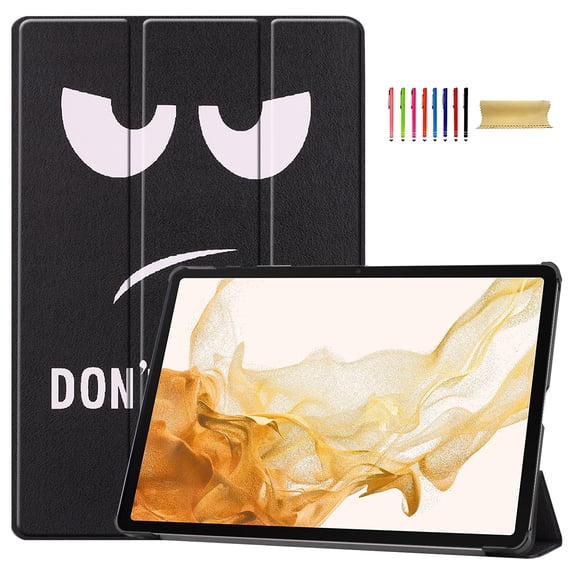 Allytech Galaxy Tab S9 Plus Case, Ultra Slim Fit Auto Sleep Wake Shockproof Multi Angle Kickstand Protection PU Leather Hard Back Cover Case for Samsung Galaxy Tab S9 Plus X810 12.4" - Don't Touch
