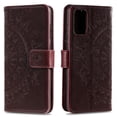 thumbnail image 1 of Allytech Galaxy Ultra Case 6.9-inch, PU Leather Sunflower Embossed Shockproof Stand Slim Fit Folio Flip Hand Wrist Strap Cards Slots Wallet Case Cover for Samsung Galaxy S20 Ultra 2020,Brown, 1 of 1