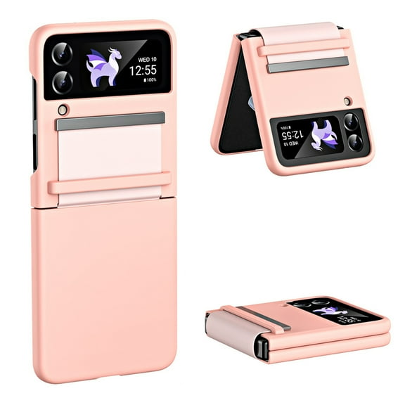 Allytech for Galaxy Z Flip 3 Case with Hinge Protection, Ultra Thin Shockproof Anti-Drop Heavy Duty Semi-Auto Hard PC Back Protective Case for Samsung Z Flip3 5G 2021, Pink