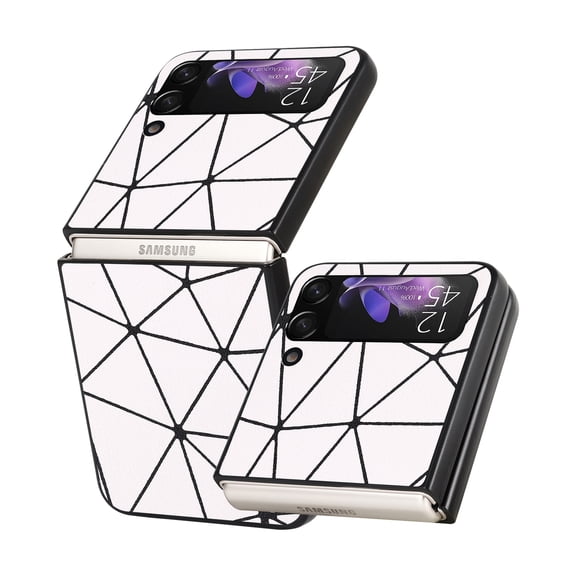 Allytech Galaxy Z Flip 3 Cover, Flip 3 Case, Drop Protection Scratch Resistant Women Men Girls Plastic Protective Phone Cases Cover for Samsung Galaxy Z Flip 3 5G 2021, Spider Web White