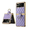 thumbnail image 1 of Allytech Galaxy Z Flip 3 Ring Stand Case, Stand Drop Protection Shockproof Anti-Slip Electroplating Frame Plating Luxury Protective Case Cover for for Samsung Galaxy Z Flip 3 5G 6.7-inch 2021, Purple, 1 of 6