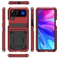 thumbnail image 1 of Allytech Galaxy Z Flip 4/ Galaxy Z Flip 3 Case with Magnetic Kickstand, Aluminum Metal Anti-Scratch Heavy Duty Case Supports Wirless Charging Cover for Samsung Z Flip 4 2022,  Red, 1 of 8