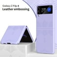 thumbnail image 1 of Allytech Galaxy Z Flip 4 Case 2022, Premium PU Leather [Camera Lens Protectors] Drop Proof Scratch Resistant Anti-Fingerprint Full Protective Phone Case Cover for Samsung Galaxy Z Flip4 5G, Purple, 1 of 8