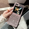 thumbnail image 1 of Allytech for Galaxy Z Flip 4 Case Glitter, Bling Rhinestone Slim Fit Shell Shockproof Bumper Anti-Scratch TPU Rugged Phone Case Cover for Samsung Galaxy Z Flip 4 - Pink, 1 of 3