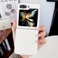thumbnail image 1 of Allytech for Galaxy Z Flip 4, Luxury PU Leather Slim Back Cover Shell Shockproof Bumper Anti-Scratch Phone Case Cover for Samsung Galaxy Z Flip 4, White, 1 of 5