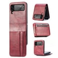 thumbnail image 1 of Allytech Galaxy Z Flip 4 Wallet Case, PU Leather Retro Cards Slots Slim Shockproof Anti-scratch Wallet Cover Case for Samsung Galaxy Z Flip 4 - Red, 1 of 9