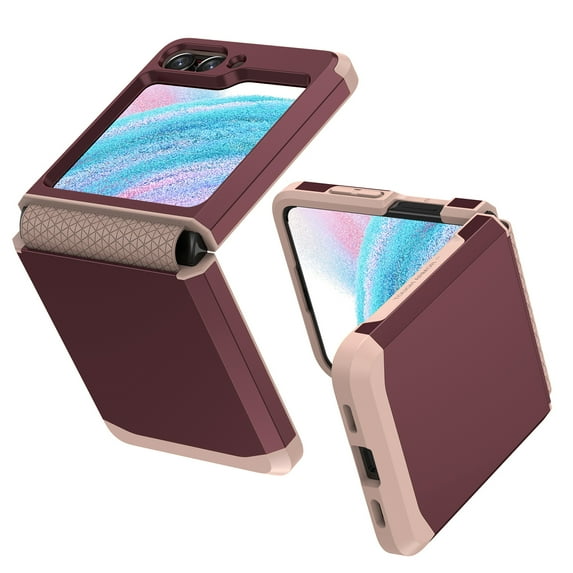 Allytech Galaxy Z Flip 5 5G Case, 2023 Upgrade Rugged Military Grade Protection Shockproof Hinge Protection Anti-Scratch Bumper Phone Case Cover for Samsung Galaxy Z Flip 5 - Winered