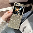 thumbnail image 1 of Allytech for Galaxy Z Flip 5 Case Glitter, Bling Rhinestone Slim Fit Shell Shockproof Bumper Anti-Scratch TPU Rugged Phone Case Cover for Samsung Galaxy Z Flip 5 - Gold, 1 of 3