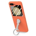 thumbnail image 1 of Allytech Galaxy Z Flip 5 Case with Ring Holder Stand & Screen Protector, Morandi Colored Case Shockproof Bumper Slim Cover for Samsung Galaxy Z Flip 5 - Orange, 1 of 11