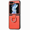thumbnail image 1 of Allytech Galaxy Z Flip 5 Case, Samsung Z Flip 5 Case, PU Leather Slim Lightweight Back Cover with Ring Holder Shockproof Anti-Scratch Case for Samsung Galaxy Z Flip 5 5G - Orange, 1 of 7