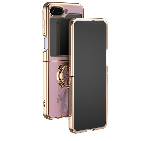 Allytech Galaxy Z Flip5 Case with Ring Holder Stand, Spaceman Fashion Design Shockproof Anti-Scratch Phone Case Cover for Samsung Galaxy Z Flip5 5G - Purple