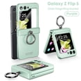 thumbnail image 1 of Allytech Galaxy Z Flip5 Case with Screen Protector, Z Flip5 Cover with Ring Holder Stand, Hybrid Military Grade Protection Shockproof Phone Case for Samsung Galaxy Z Flip 5 5G - Green, 1 of 9