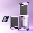 thumbnail image 1 of Allytech Galaxy Z Flip6 Case Clear, With 1 Pcs Outer Screen Protector Shockproof Anti-Yellow Protective Back Cover Phone Case for Samsung Galaxy Z Flip6 6G - Purple, 1 of 8