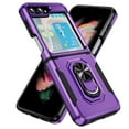 thumbnail image 1 of Allytech Galaxy Z Flip6 Case with Screen Protector, Hybrid Rugged Protection Shockproof Ring Holder Stand Mangetic Cover Compatible with Car Mount Phone Case for Samsung Galaxy Z Flip6, Purple/Black, 1 of 9
