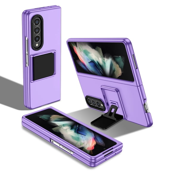 Allytech Galaxy Z Fold 3 Case with Kickstand, Military Grade Protective Shockproof Anti-Scratch Drop Proof Stand Case Cover for Samsung Galaxy Z Fold 3 - Purple