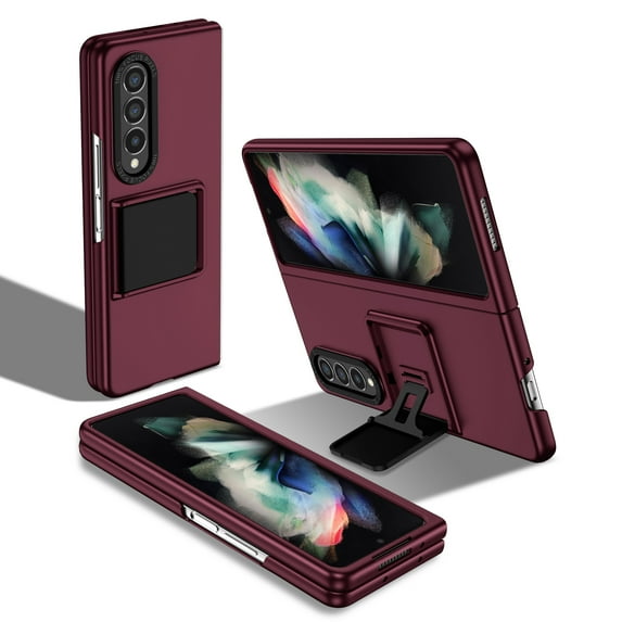 Allytech Galaxy Z Fold 3 Case with Kickstand, Military Grade Protective Shockproof Anti-Scratch Drop Proof Stand Case Cover for Samsung Galaxy Z Fold 3 - Winered