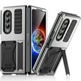 thumbnail image 1 of Allytech Galaxy Z Fold 4 5G Case for Samsung Z Fold 4 2022, Magnetic Kickstand Hinge Protector Shockproof Dustproof Heavy Duty Foldable Case with Screen Protector for  Samsung Galaxy Z Fold4, Silver, 1 of 7