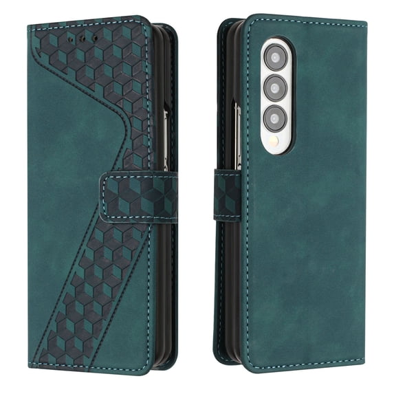 Allytech Galaxy Z Fold 4 Case with Credit Card Slots, Anti-Scratch PU Leather & PC Frame Shockproof Folio Magnetic Closure Case for Samsung Galaxy Z Fold 4 2022, Green