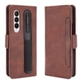 thumbnail image 1 of Allytech for Galaxy Z Fold 4 Case with S Pen Holder, Galaxy Z Fold 4 Wallet Case PU Leather Card Slot Shockproof Flip Phone Cover for Samsung Galaxy Z Fold 4 2022, Brown, 1 of 6