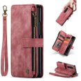 thumbnail image 1 of Allytech for Galaxy Z Fold 4 Wallet Case with 1 Cash Slot & 5 Card Holders, Zipper Pocket Flip Stand Magnetic Closure Wristlet Lanyard Retro PU Leather Case for Samsung Z Fold 4 5G 2022, Red, 1 of 11
