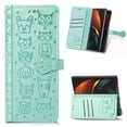 thumbnail image 1 of Allytech for Galaxy Z Fold 5 Case 2023, Embossed Animals Pattern PU Leather and PC Anti-Shock Card Slots Holder Kickstand Case for Samsung Galaxy Z Fold 5 5G, Green, 1 of 6