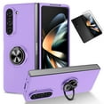 thumbnail image 1 of Allytech Galaxy Z Fold 6 Case with Front Screen Protector, Ring Holder Stand Compatible with Car Mount Not for Magsafe Shockproof Protective Cover Case for Samsung Galaxy Z Fold6 - Purple, 1 of 9