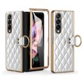 thumbnail image 1 of Allytech Galaxy Z Fold4 Case with Build-in Screen Protector, Premium PU Leather Cover with Ring Holder Shockproof Anti-Scratch Bumper Phone Case for Samsung Galaxy Z Fold4 - White, 1 of 12
