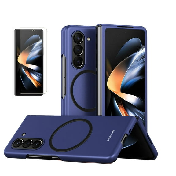 Allytech Galaxy Z Fold4 Case with Screen Protector, Z Fold4 Magnetic Case, Compatible with Magsafe Wireless Charging Support Anti-Scratch Slim Fit Lightweight Phone Case for Samsung Galaxy Z Fold4