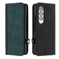 thumbnail image 1 of Allytech Galaxy Z Fold4 Flip Phone Case, Premium PU Leather Kickstand Wrist Strap Card Holder Slots TPU Interior Folio Magnetic Wallet Case Cover for Samsung Galaxy Z Fold 4 5G 7.6-inch 2022,Darkgreen, 1 of 5
