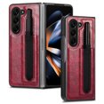 thumbnail image 1 of Allytech Galaxy Z Fold5 Case with S Pen Holder, Samsung Z Fold5 Cover, Premium PU Leather Retro Business Type Cover Anti-Scratch Drop Protection Phone Case for Samsung Galaxy Z Fold 5 - Red, 1 of 9