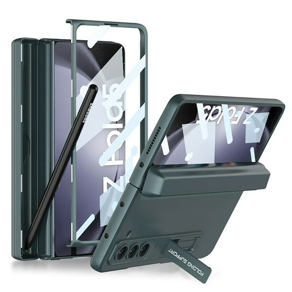 Allytech Galaxy Z Fold5 Case with Screen Protector, Full Body Protective Cover with S Pen Magnetic Holder Kickstand Shockproof Phone Case for Samsung Galxy Z Fold 5 5G - Green