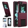 thumbnail image 1 of Allytech Galay Z Flip5 Case with 2 Set Screen Protector, Kickstand Hybrid Protective Shockproof Anti-Scratch Slim Fit Lightweight Case Cover for Samsung Galaxy Z Flip 5 5G - Winered, 1 of 10