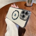 thumbnail image 1 of Allytech Glitter Case for Apple iPhone 14 Plus, Magnetic Case Compatible Magsafe Clear Back Cover Glitter Bling Rhinestone Shockproof Bumper Anti-Yellow Phone Case for Girls Women - Silver, 1 of 1