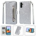 thumbnail image 1 of Allytech Glitter Case for Samsung Galaxy A24 4G, Bling PU Leather Flip Folio Stand Cards Holder Anti-Scratch Shockproof Bumper Wallet Case Cover for Galaxy A24 4G - Silver, 1 of 6