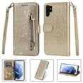 thumbnail image 1 of Allytech Glitter Case for Samsung Galaxy S24 Ultra, Bling PU Leather Flip Folio Stand Cards Holder Anti-Scratch Shockproof Bumper Wallet Case Cover for Galaxy S24 Ultra - Gold, 1 of 1