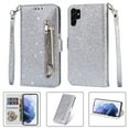 thumbnail image 1 of Allytech Glitter Case for Samsung Galaxy S25 Ultra, Bling PU Leather Flip Folio Stand Cards Holder Anti-Scratch Shockproof Bumper Wallet Case Cover for Galaxy S25 Ultra - Silver, 1 of 1