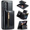 thumbnail image 1 of Allytech Glitter PU Leather Case for Samsung Galaxy Z Fold3, Detachable Magnetic 2 in 1 Wallet Kickstand Case with Zipper Pocket & Card Holder, Shockproof Anti-Scratch Protective Case - Black, 1 of 8