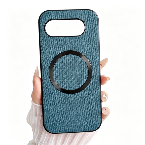 Allytech for Google Pixel 10A Case, Magnetic MagSafe Retro PU Leather Cloth Fabric Pattern Shockproof TPU Anti-Scratch Slim Classic Business Case Cover for Google Pixel 10A, Darkblue