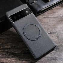 Allytech for Google Pixel 6 Case, Magnetic MagSafe Retro PU Leather Cloth Fabric Pattern Shockproof TPU Anti-Scratch Slim Classic Business Case Cover for Google Pixel 6 6.4" 2021 Released, Black