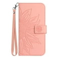 thumbnail image 1 of Allytech for Google Pixel 6A Case, Embossed Sunflower PU Leather Anti-Scratch Shockproof Magnetic Snap Protective Case for Google Pixel 6A 5G 2022 (6.1 inch), Pink, 1 of 8