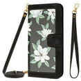 thumbnail image 1 of Allytech for Google Pixel 6A Wallet Case, Premium PU Leather Cards Slots Shoulder Strap Hand Wrist Fashion Floral Pattern Wallet Phone Case for Google Pixel 6A - Black, 1 of 14