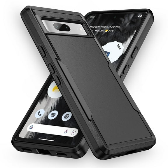 Allytech Google Pixel 6a Case 6.1" - Heavy Duty Shockproof Protective Anti-Scratch Slim Fit Dual Layers Hybrid Back Cover Shell Case for Google Pixel 6a - Black